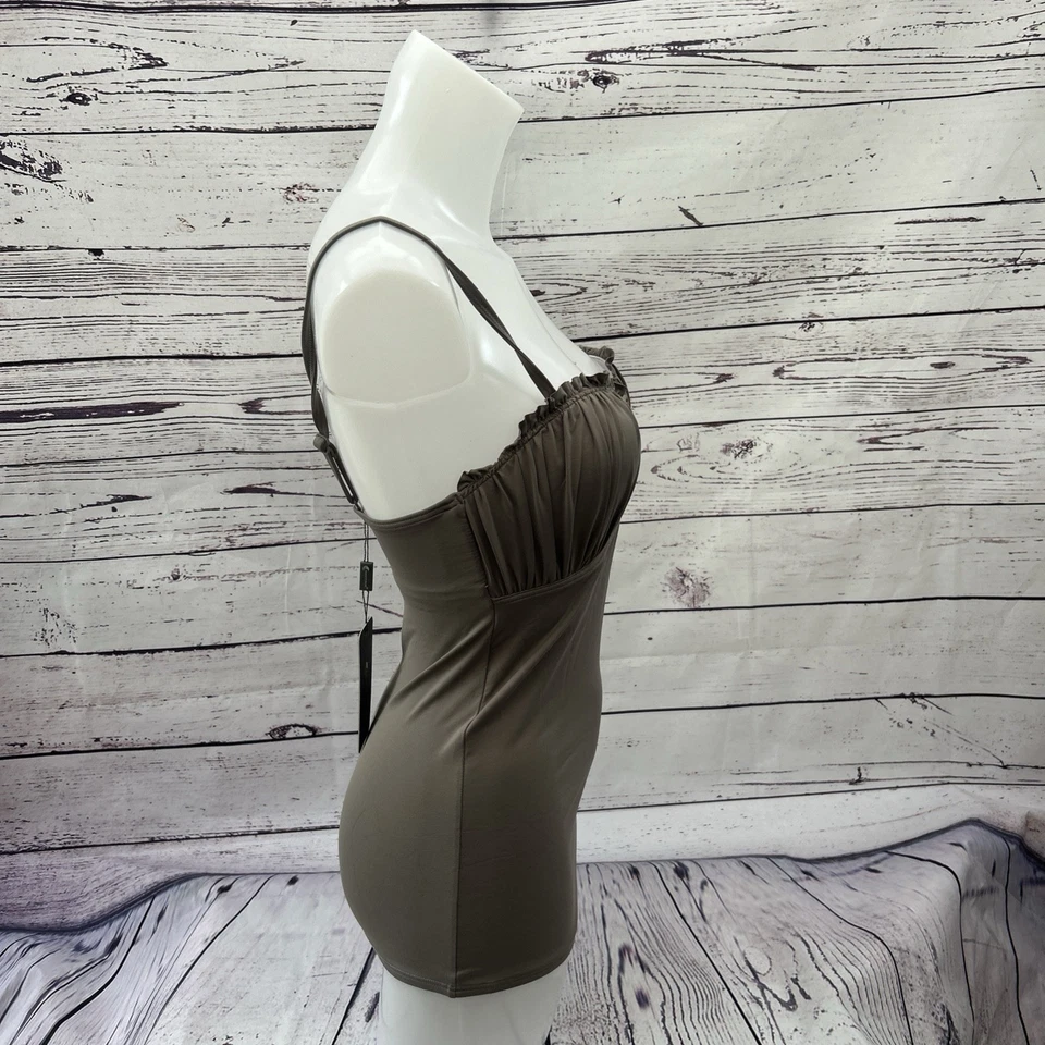 Tankini Moontide Moldeado Bandeau Volantes Nuevo con Etiquetas Moca Marrón Talla 12 Traje de Baño Bikini Foto 3 de 4