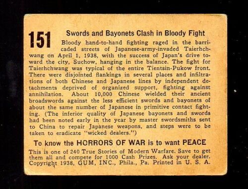1938 Horrors Of War Karte # 151 - Bild 2 von 2