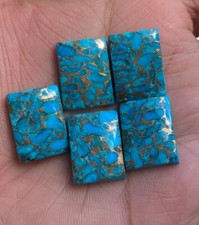 Natural Blue Copper Turquoise Cabochon Cushion Loose Gemstone 12x14MM 10Pcs 9