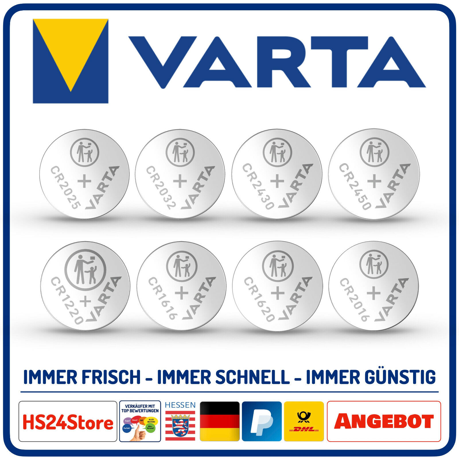 Knopfzellen VARTA CR1220  -  CR2450 Bulk Batterien Auswahl