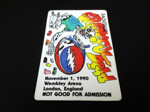 Grateful Dead Backstage Pass London England Wembley Europe '90 11/1/90 11/1/1990 - Picture 8 of 12