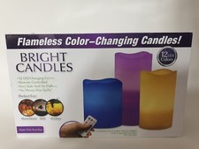 LED Flameless Candles 4" 5" 6" Pillar 12 Color Changing w/ Remote Glow 4pc New