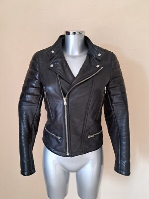 JOSEPH - Blouson Perfecto - Schwarzes Leder - Größe 36 FR - TBE