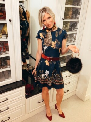 NWT $245: Ted Baker London Gallah Savanna Skater Floral Print Dress Dk Blue  14 | eBay