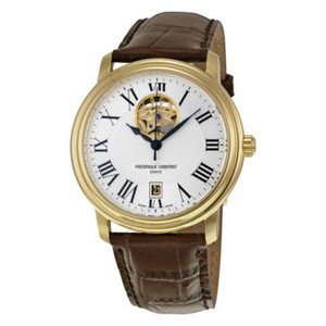 Authentic Frederique Constant Persuasion Heart Beat Men's Watch in Yellow Gold Plated