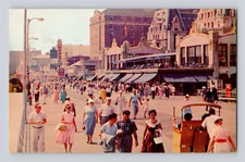Postcard New Jersey Atlantic City NJ Beach Boardwalk 1960s Unposted Chrome
