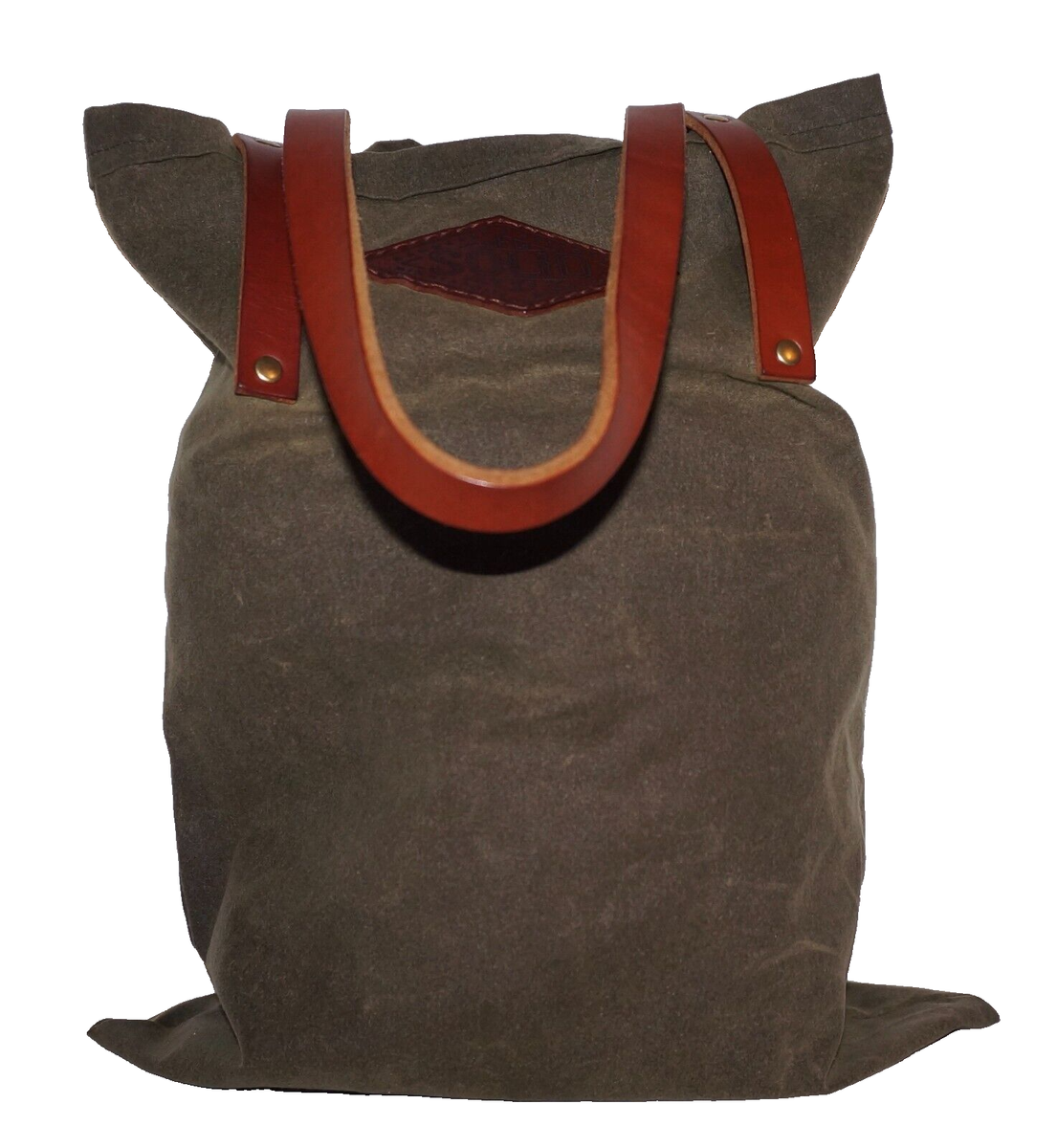 SOLID MFG. CO. Khaki Green Aged Canvas & Cedar Tan Leather Slim  