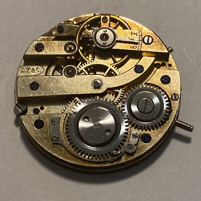 D.F.&C Movement Jeweled  Parts/Repair 28.8mm 12 3/4 Ligne Cylinder Runs 92404