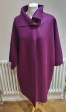 Harris Wharf London Women's Pressed Wool Coat Rich Purple/plum/burgundy 42it12uk