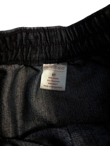 Girls Dark Denim Skirt Button Detail Jean Skirt Size 6 Uniform Okie Dokie - Picture 2 of 2