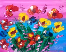 FLOWERS  EVERYTIME  art Abstract IMPRESSIONIST IMPASTO 5W4GTECG34T