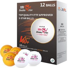 Ping Pong Balls - White  Orange 3-Star Table Tennis Balls - High Performance...
