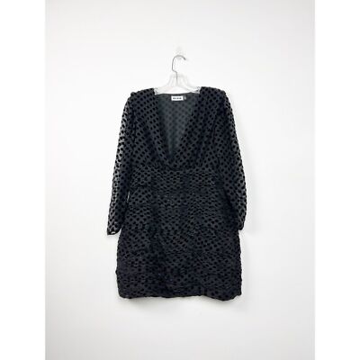 RIXO Golden Flocked Black Polka Dot Burnout L/S Mini Dress 8 | eBay RIXO Golden Flocked Black Polka Dot Burnout L/S Mini Dress 8 | eBay