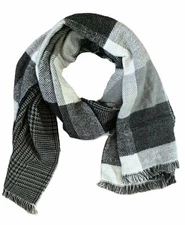 David & Young Reversible Rectangle Scarf, Black, One Size