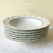 Postmodern Sakasi Fine China Multi Colored Dinner Bowls - Set of 7