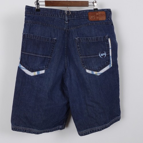 Vintage Y2K Phat Farm Jean Shorts Men’s 36 Hip Hop Plaid Patchwork Jorts