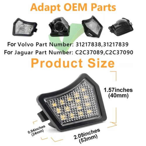 2X Luz LED lateral debajo del espejo retrovisor charco para Volvo S40 S60 S80 V50 V70 C30 C70 XC70 - Imagen 2 de 11
