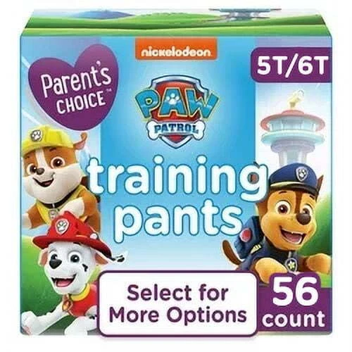 Parent's Choice Training Pants Boys 5T/6T Paw Patrol 56 Ct 360 Fit Leakproof