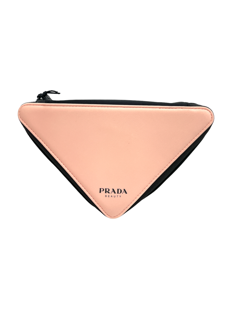 Prada Beauty Pink & Black Triangle Beauty Clutch (W 8