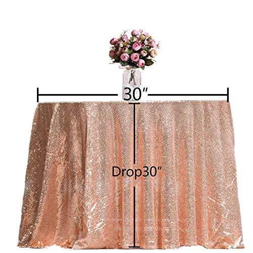 Rose Gold Sequin Tablecloth 90" Round Sparkly Drape Table Cloths Table Cover ... - Picture 9 of 9