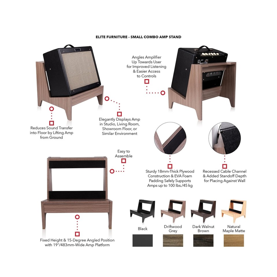 Gator Frameworks Elite Series Small Wooden Combo Guitar Amp Stand in