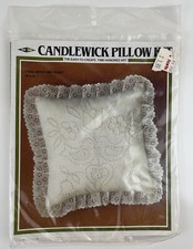 Vintage NOS MH Candlewick Pillow Kit BIRDS AND HEART CW03 Decorative Pillow 1983
