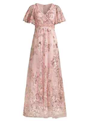 open lace back dress Blush Pink Strapless Tulle Gown with Ribbon Waist Tie main image 0