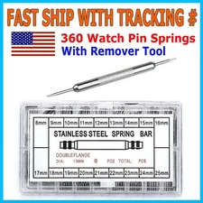 360pcs Watchmaker Watch Band Spring Bars Strap Link Pins Steel Repair Remove Kit