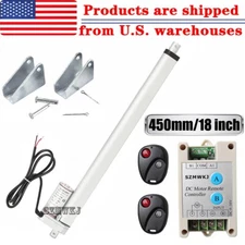 12V Linear Actuator 18" in Stroke W/ Brackets Motor Controller 1500N 330LBS Lift