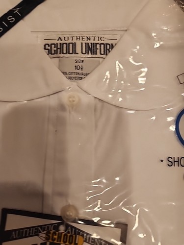 Authentic School Uniform Wrinkle Resist White Shirt Sleeve Girls Short 10 1/2 - Picture 5 of 9