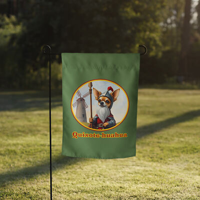 ''Quixote-huahua'' Garden flag Cute Chihuahua Spain Knight Pet Dog Puppy