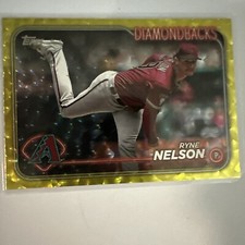 2024 Topps Ryne Nelson #334 Yellow Crackle 05 /50 Arizona Diamondbacks