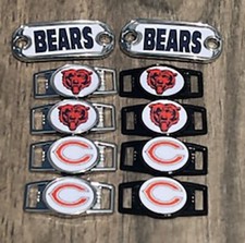 2  Chicago Bears NFL Paracord Charms Oval or Mini Dog Tag shoelace charms