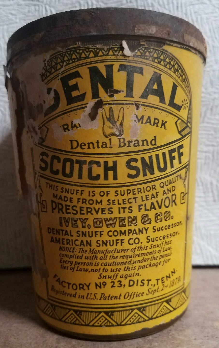 DENTAL SCOTCH SNUFF 1930'S ERA EMPTY JAR WITH 80 PAPER LABEL eBay
