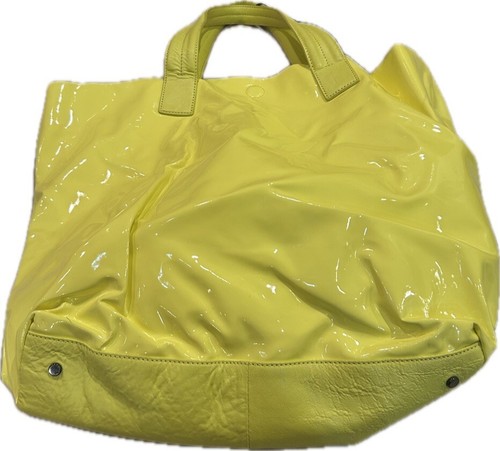 NWT C'N'C' COSTUME NATIONAL bright Yellow Shopper Tote Purse w/Shoulder Strap - Picture 6 of 9