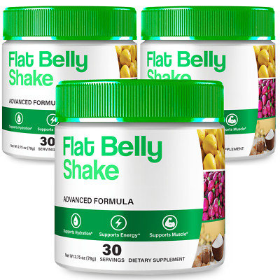 (3 Pack) Flat Belly Shake Powder for Advanced Weight Loss & Fat Burning
