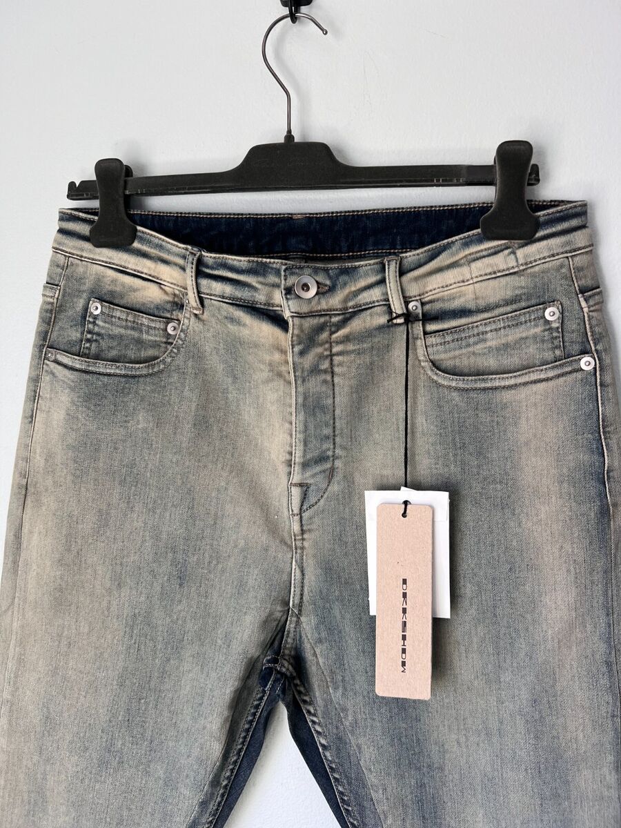 Rick Owens DRKSHDW Detroit Cut Jeans - Size 32 - Sky Orange Rick Owens DRKSHDW Detroit Cut Jeans - Size 32 - Sky Orange