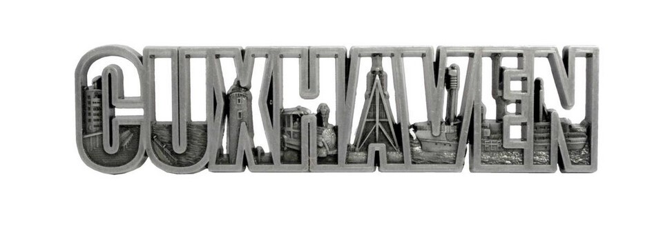 Cuxhaven magnet metal letters Lower Saxony Kugelbake souvenir Germany (si)