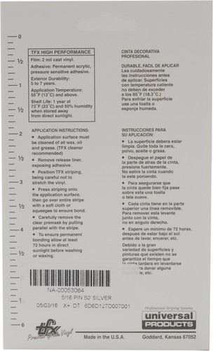 Auto y camión 4/16" x 50' (1/4") acento rodante a rayas doble raya - Imagen 3 de 6