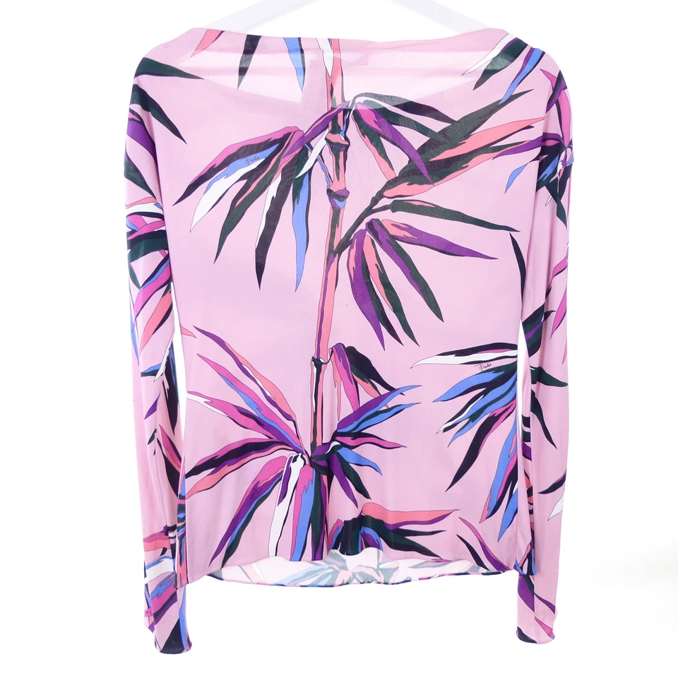 EMILIO PUCCI Bluse Blusen-Shirt Print Floral Rosa Pink Bunt Gr. DE 36 S - Bild 3 von 4