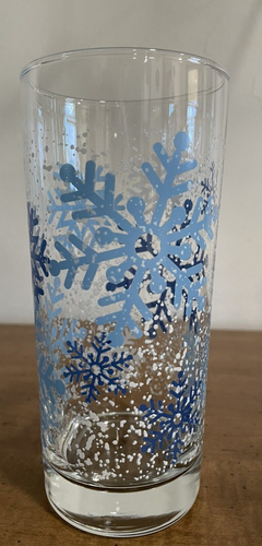 Libbey Blue & White Snowflake Tumbler Glasses Set of 10 NICE! - Picture 5 of 6