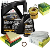 Inspektionspaket 6L Mannol Longlife 504/507 5W-30 FüR BMW F11 528I Xdrive F10
