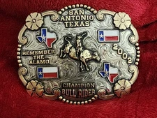 Rodeo☆2002☆X~Treme BULLRIDING Champion Trophy Buckle☆San Antonio Texas☆Rare☆W74