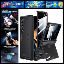 for Galaxy z-Fold-4 Stand Slim Case: Privacy Screen Protector Hidden Kickstand W