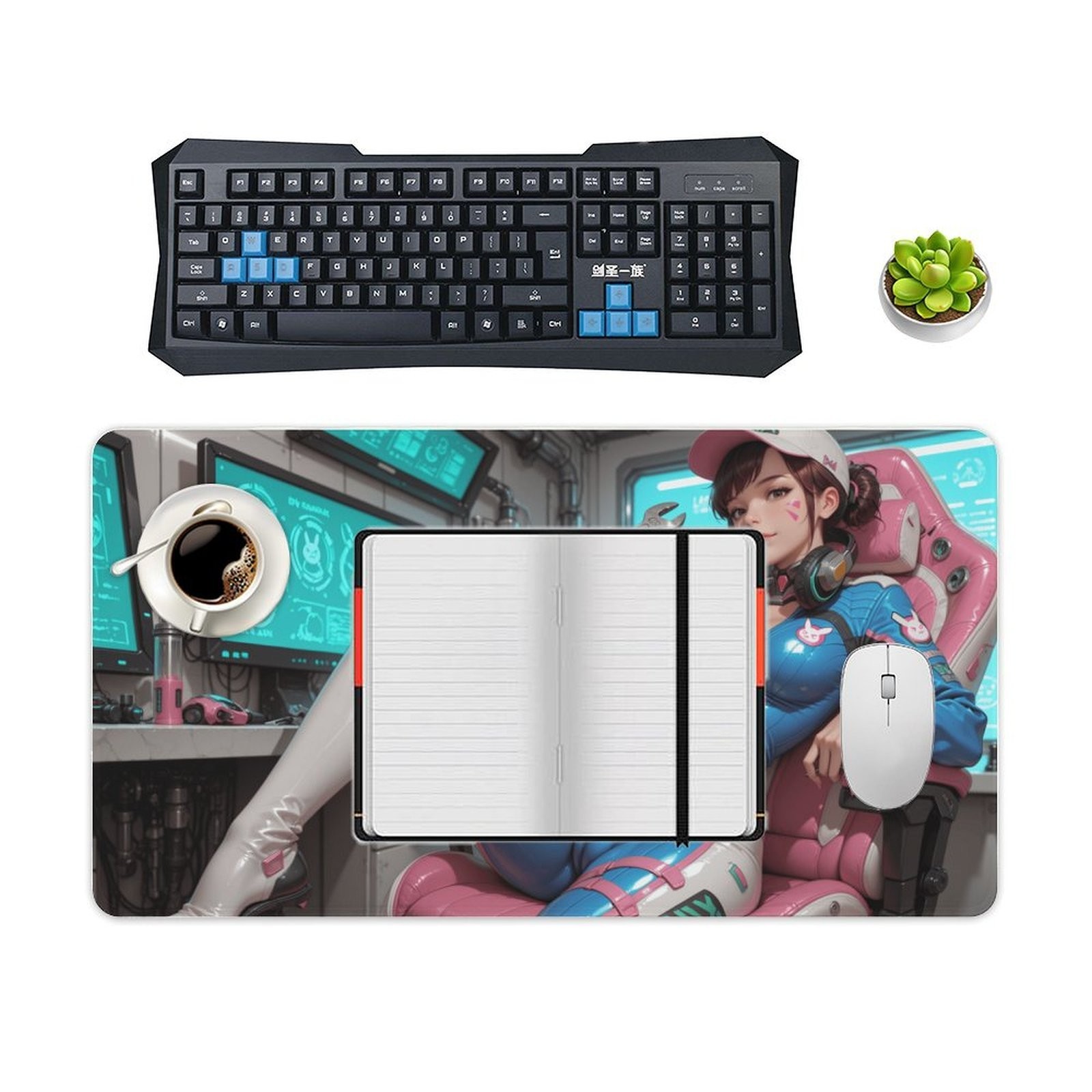 Anime Girl Keyboard Mice Mat Desk Pad Game Playmat 40x75cm
