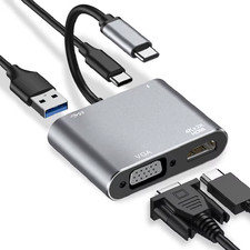 Image of USB C to Hdm-Compatible VGA Type-C Digital AV Multiport Adapter Thunderbolt 3 to