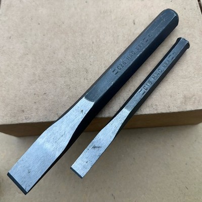 Lot Of 2 Vintage Mac Tools Flat Chisel C28 8  X 7/8  - C16 6  X 1/2  Very Good