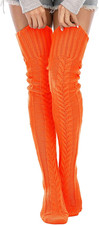 Women's Cable Knit Thigh High Socks Winter Boot Stockings Extra Long Over Knee H