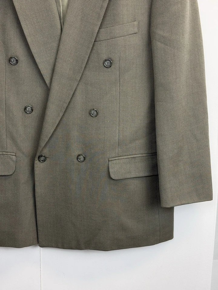 De Colección Chaqueta Doble Pecho Traje Blazer Abrigo Deportivo Para Hombres 42R Lana Verde Militar Foto 3 de 4