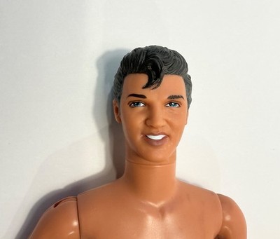 NEW 1996 NUDE ELVIS KEN ARTICULATED DOLL + STAND MATTEL 17450 Barbie Loves OOAK